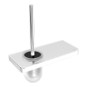 Ершик для унитаза LEMARK GLASS LINE с держателем и полкой, хром/белое стекло 9761031