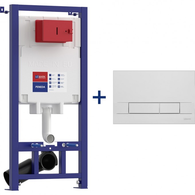 Комплект 2 в 1: Инсталляция LEMARK PENEDA + кнопка смыва BIT хром глянец 9880110