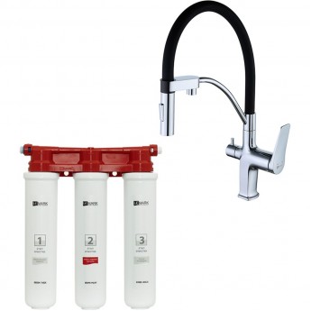 Комплект LEMARK смеситель LM3074C для кухни с гибким изливом + Фильтр BASIC для очистки воды