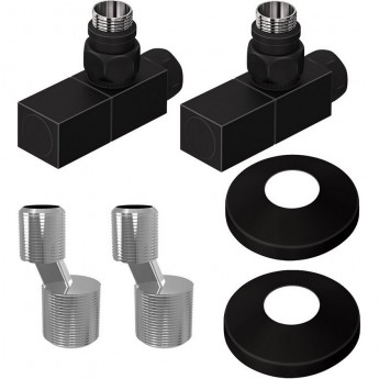 Комплект подключения LEMARK LM03412SBL с квадратными вентилями, черный